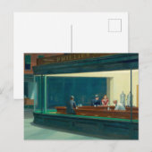 Nighthawks 1942 beroemd gemaakt door Edward Hopper Briefkaart (Voorkant / Achterkant)