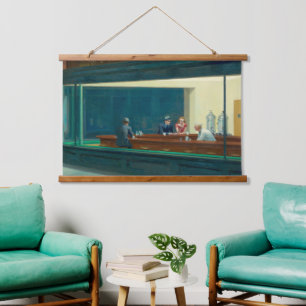 Nighthawks 1942 beroemd gemaakt door Edward Hopper Hangend Wandkleed