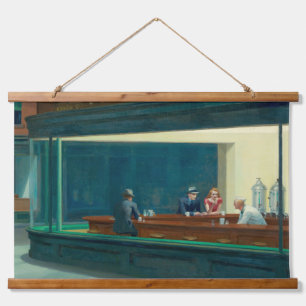 Nighthawks 1942 beroemd gemaakt door Edward Hopper Hangend Wandkleed