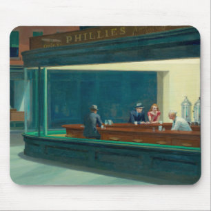 Nighthawks 1942 beroemd gemaakt door Edward Hopper Muismat