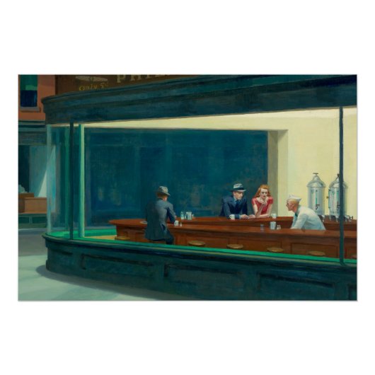 Nighthawks 1942 door Edward Hopper Perfect Poster (Voorkant)