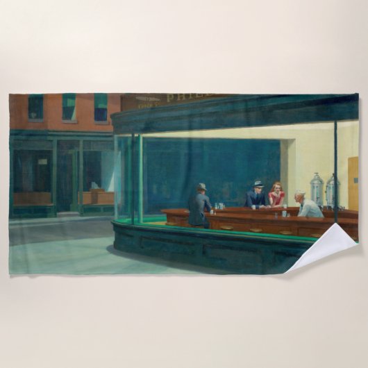 Nighthawks 1942 door Edward Hopper Strandlaken (Voorkant)