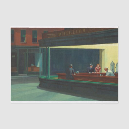 Nighthawks (1942) door Edward Hopper Tissuepapier (Voorkant)