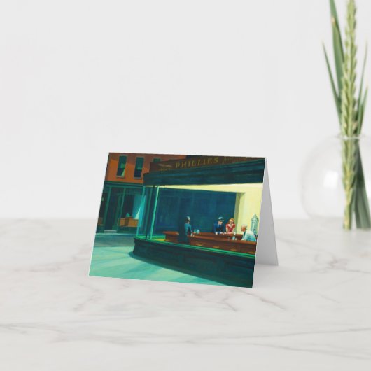 Nighthawks, 1942, ingediend door Edward Hopper Bedankkaart (Voorkant)