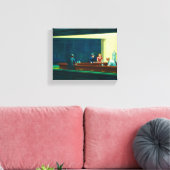 Nighthawks, 1942, ingediend door Edward Hopper Canvas Afdruk (Insitu (Woonkamer))
