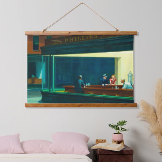 Nighthawks, 1942, ingediend door Edward Hopper Hangend Wandkleed (Slaapkamer)