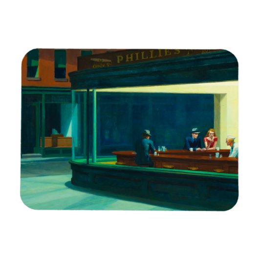 Nighthawks, 1942, ingediend door Edward Hopper Magneet (Horizontaal)