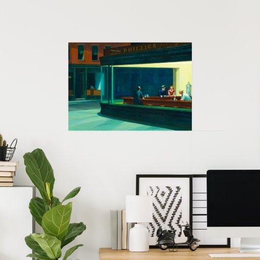 Nighthawks, 1942, ingediend door Edward Hopper Poster (Thuiskantoor)