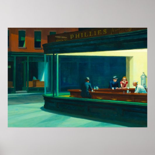 Nighthawks, 1942, ingediend door Edward Hopper Poster (Voorkant)