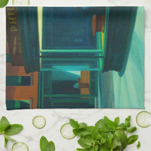 Nighthawks, 1942, ingediend door Edward Hopper Theedoek (Gevouwen)