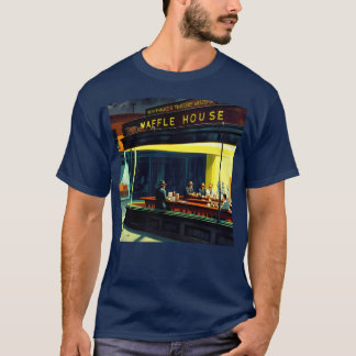 Nighthawks at the Waffle House Retro Parody Art gi T-shirt