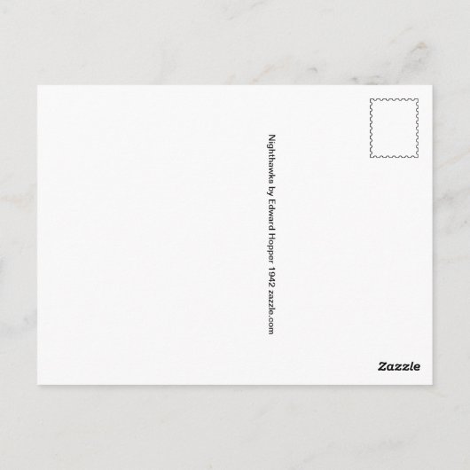 Nighthawks ~ Edward Hopper 1942 Briefkaart (Achterkant)