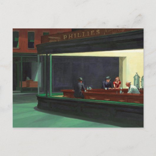 Nighthawks ~ Edward Hopper 1942 Briefkaart (Voorkant)