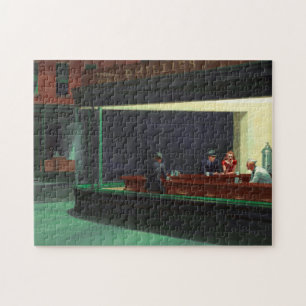 Nighthawks ~ Edward Hopper 1942 Briefkaart Legpuzzel