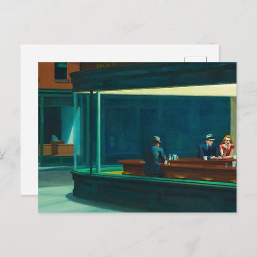 Nighthawks Edward Hopper Briefkaart (Voorkant / Achterkant)