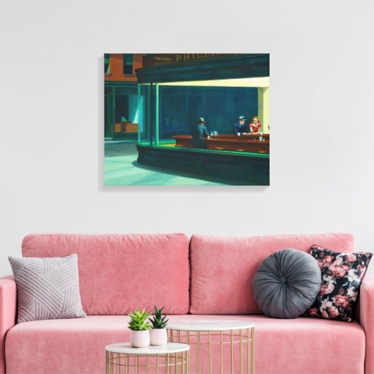 Nighthawks Edward Hopper Canvas Afdruk (Insitu (Woonkamer))