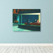 Nighthawks Edward Hopper Canvas Afdruk (Insitu (Houten vloer))