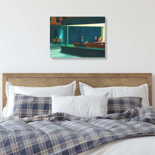 Nighthawks Edward Hopper Canvas Afdruk (Insitu (Slaapkamer))