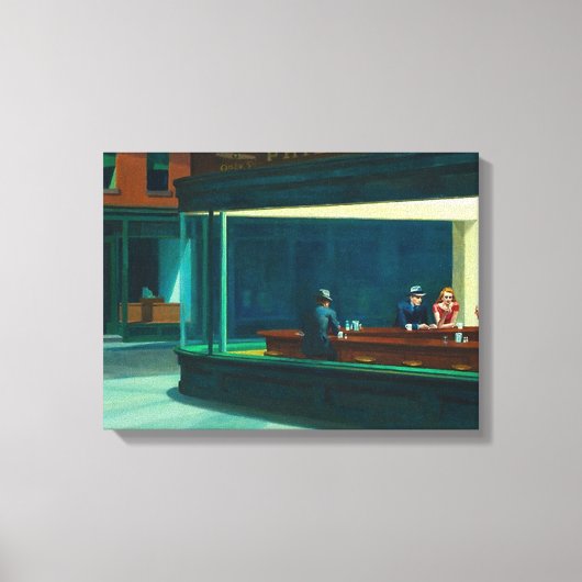 Nighthawks Edward Hopper Canvas Afdruk (Voorkant)