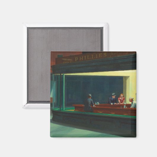 Nighthawks - Edward Hopper Magneet (Voorkant / Achterkant)