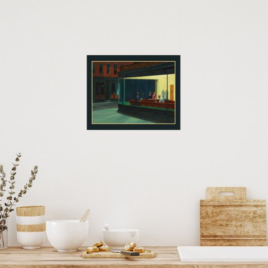 "Nighthawks" Edward Hopper Poster (Keuken)