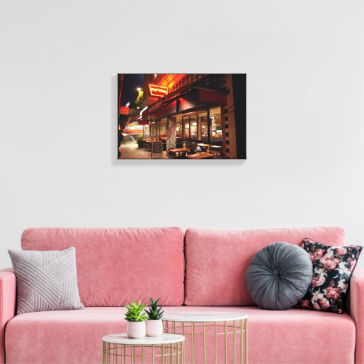 "Nighthawks" in San Francisco Canvas Afdruk (Insitu (Woonkamer))