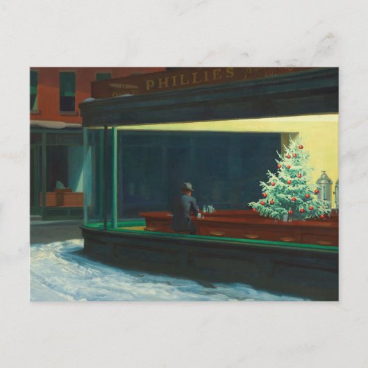 Nighthawks met Kerstmis Aankondigingskaart (Voorkant)