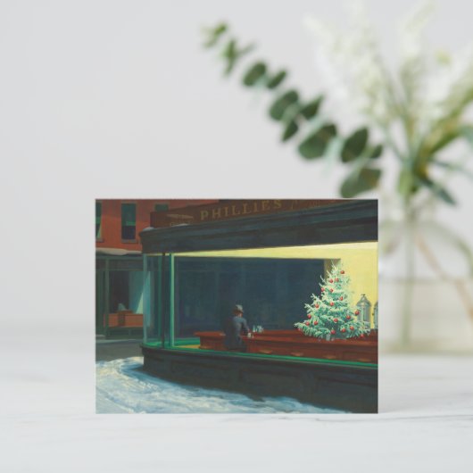 Nighthawks met Kerstmis Briefkaart (Staand voorkant)