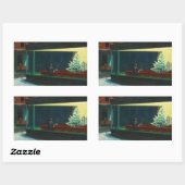 Nighthawks met Kerstmis Rechthoekige Sticker (Vel)