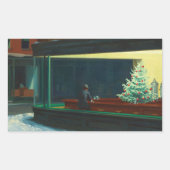 Nighthawks met Kerstmis Rechthoekige Sticker (Voorkant)
