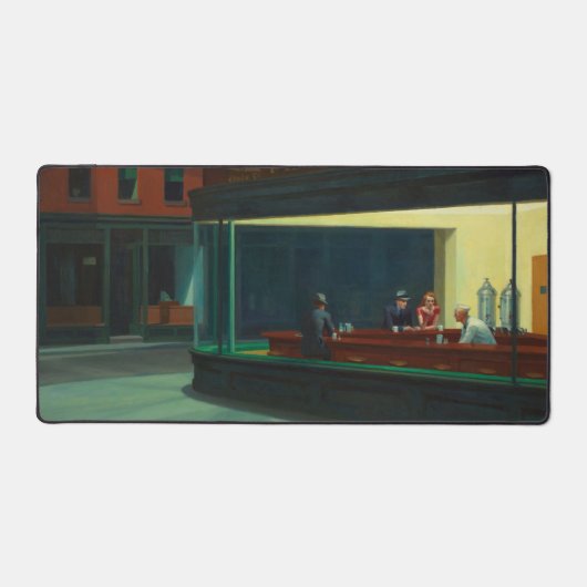 Nighthawks painting by Edward Hopper  Bureaumat (Voorkant)