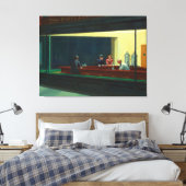 Nighthawks-schilderij van Edward Hopper Canvas Afdruk (Insitu (Slaapkamer))
