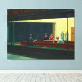 Nighthawks-schilderij van Edward Hopper Canvas Afdruk (Insitu (Houten vloer))