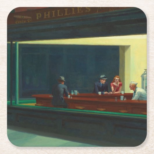 Nighthawks-schilderij van Edward Hopper Kartonnen Onderzetters (Voorkant)