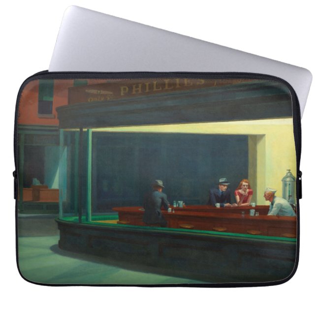 Nighthawks-schilderij van Edward Hopper Laptop Sleeve (Voorkant)