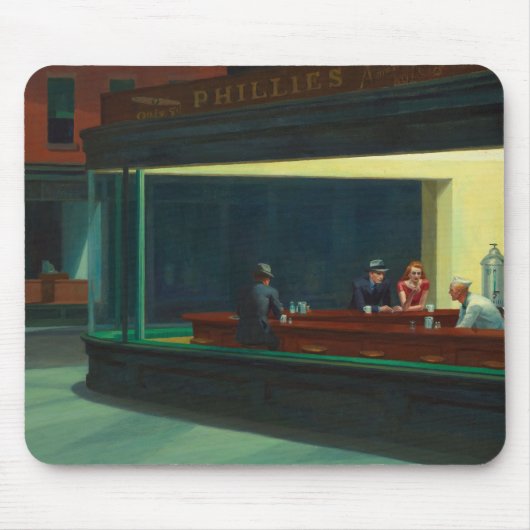 Nighthawks-schilderij van Edward Hopper Muismat (Voorkant)