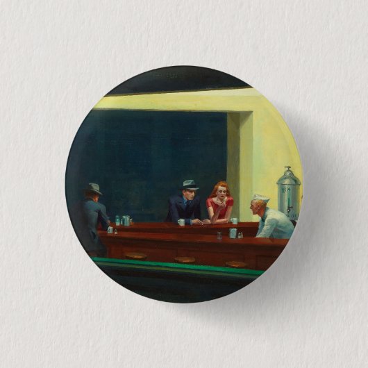 Nighthawks-schilderij van Edward Hopper  Ronde Button 3,2 Cm (Voorkant)