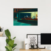 Nighthawks - Time travellers - Edward Hopper Poster (Thuiskantoor)