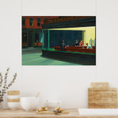 Nighthawks van Edward Hopper Poster (Keuken)