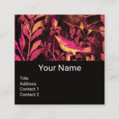 NIGHTINGALE EN ROZEN MONOGRAM Pink Black Floral Vierkante Visitekaartje (Voorkant)