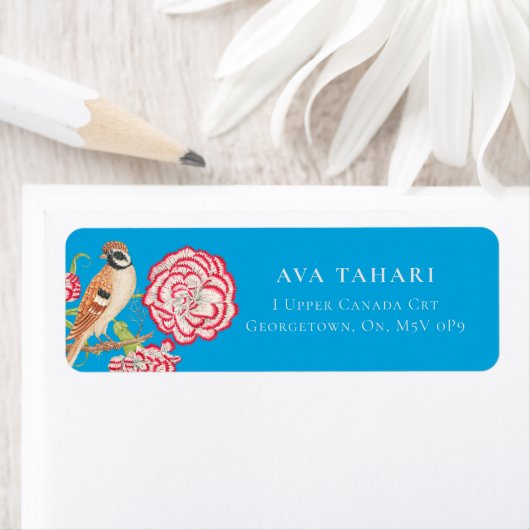 Nightingale & Flowers -  label (Insitu)