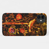 NIGHTINGALE MET ROZEN MONOGRAM, rood zwart geel Case-Mate iPhone Case (Achterkant (horizontaal))
