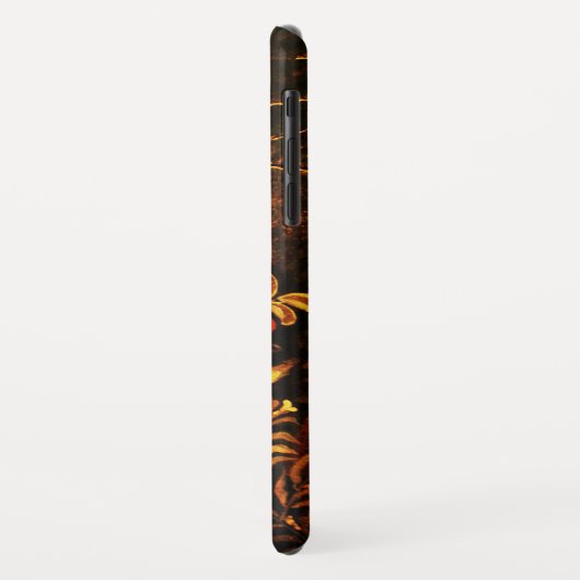 NIGHTINGALE MET ROZEN MONOGRAM, rood zwart geel Case-Mate iPhone Case (Achterkant/links)