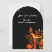 NIGHTINGALE MET ROZEN MONOGRAM, rood zwart geel Kaart (Achterkant)