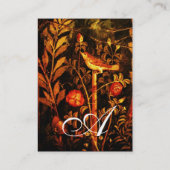 NIGHTINGALE MET ROZEN MONOGRAM, rood zwart geel Visitekaartje (Achterkant)