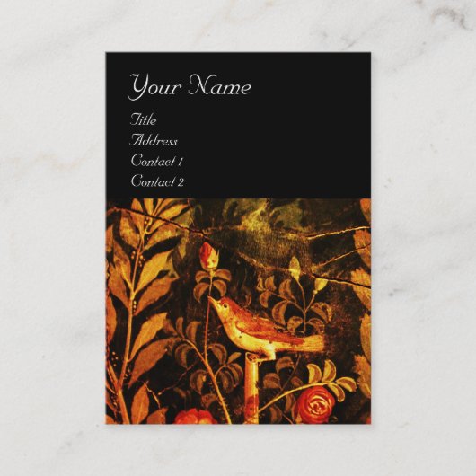NIGHTINGALE MET ROZEN MONOGRAM, rood zwart geel Visitekaartje (Voorkant)