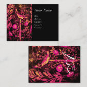 NIGHTINGALE MET ROZEN MONOGRAM, roze gele zwarte Visitekaartje (Voorkant / Achterkant)