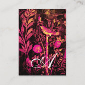 NIGHTINGALE MET ROZEN MONOGRAM, roze gele zwarte Visitekaartje (Achterkant)