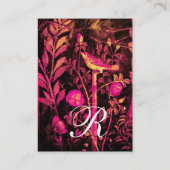 NIGHTINGALE MET ROZEN MONOGRAM, roze gele zwarte Visitekaartje (Achterkant)