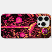 NIGHTINGALE MET ROZEN MONOGRAM, roze zwart geel Case-Mate iPhone Case (Achterkant (horizontaal))